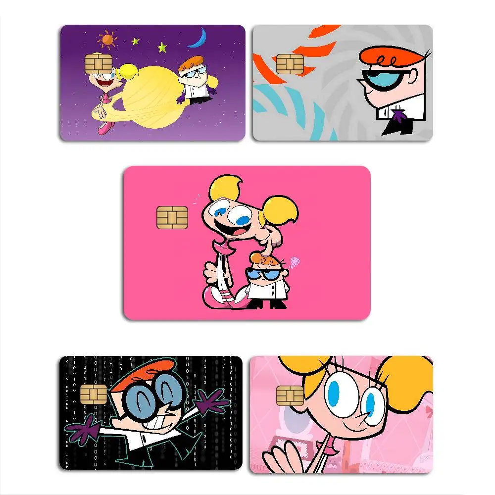Cartoon D-Dexters Laboratory Cartoon Credit Card Skin Stickers for Bank Card Bus Metro Card Sticker Waterproof Women Gift