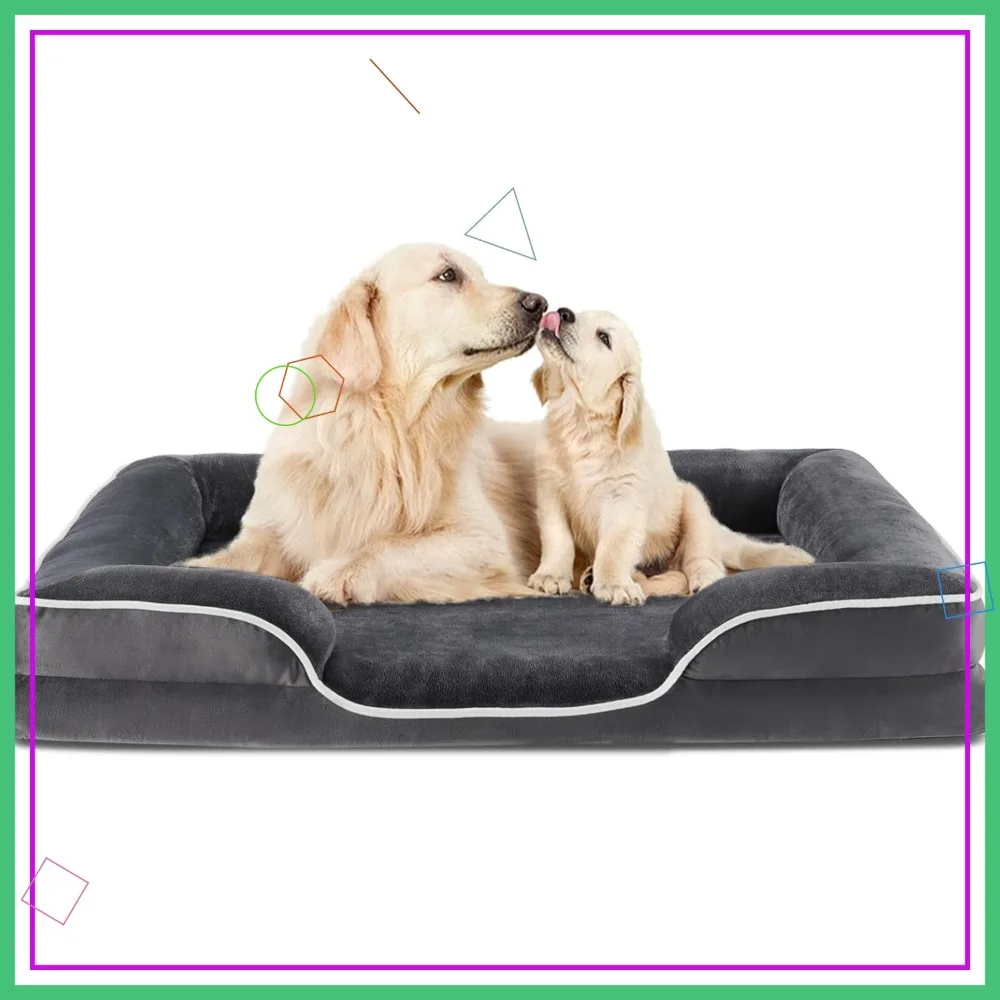 

Orthopedic Dog Bed for XL Large Dogs, 42x32in Memory Foam, Washable Cover, Anti-Slip Waterproof, Grey