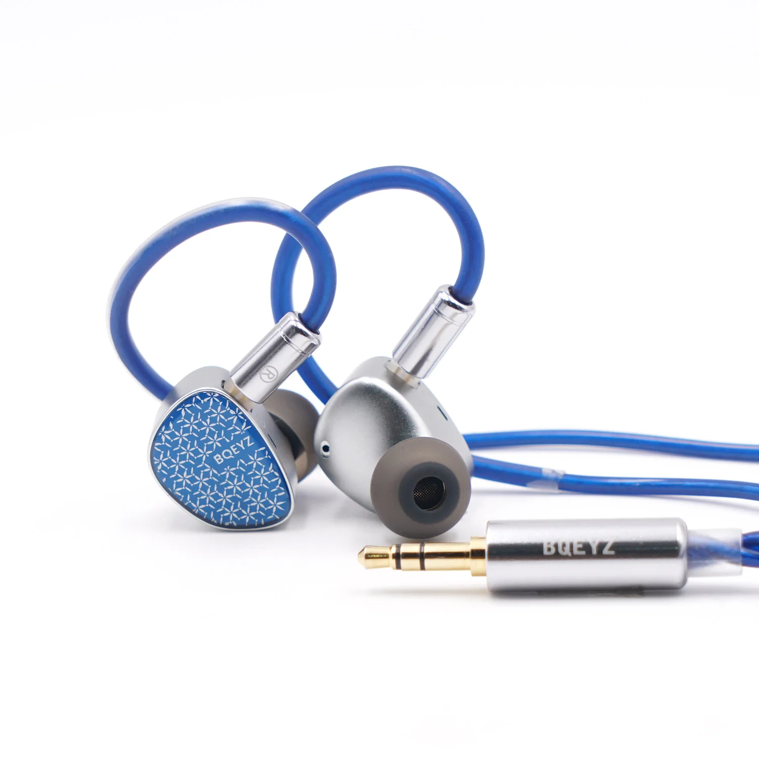 BQEYZ Weather Series Frost HiFi bedrade oortelefoon Micro Planar Driver Dynamische driver IEM verzilverde kabel Glazen frontplaat Blauw