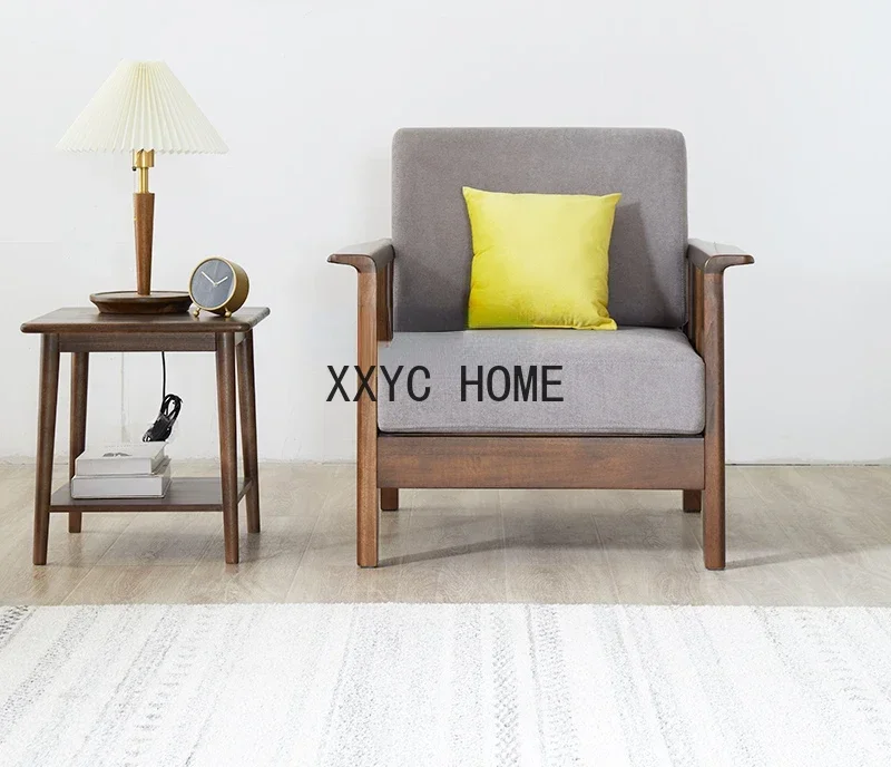 Divano in legno massello Divano singolo doppio in tessuto a tre posti Mobili da soggiorno