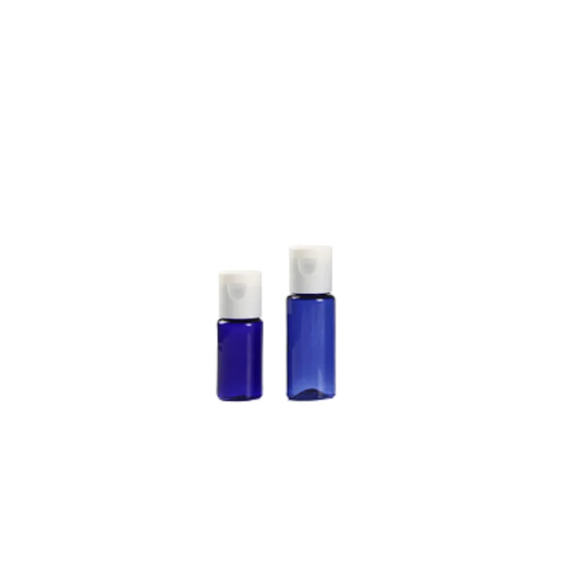 50Pcs Empty Plastic Clear Blue Bottle 10ml 20ml 30ml 50ml 60ml 100ml White Clamshell Lid Portable Refillable Cosmetic Container