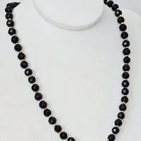 XIAOJINGLING 2.5*1.7cm Saturn Charms Necklace Bracelet Black Crystal Beads 40cm Choker Women Wedding Bridal Jewelry Gift