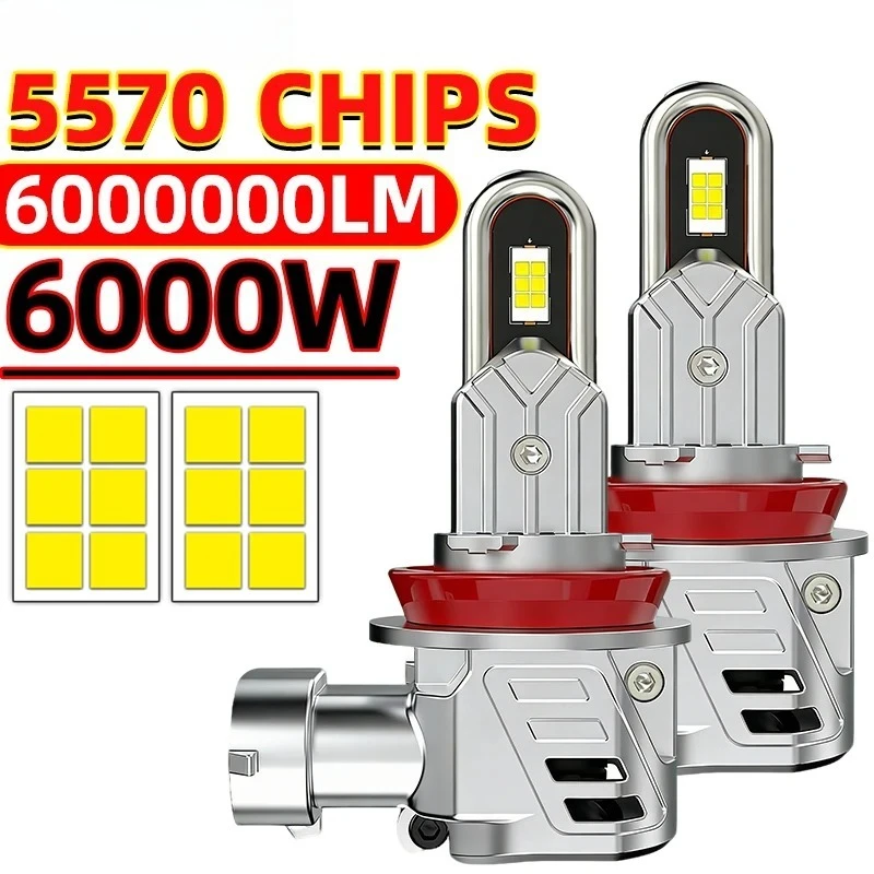 

2PCS 6000W U Tube LED Car Headlight Bulbs H11 H7 9005 9006 H4 Plug & Play Integrated Super Bright Auto Front Lamp Retrofit 12V