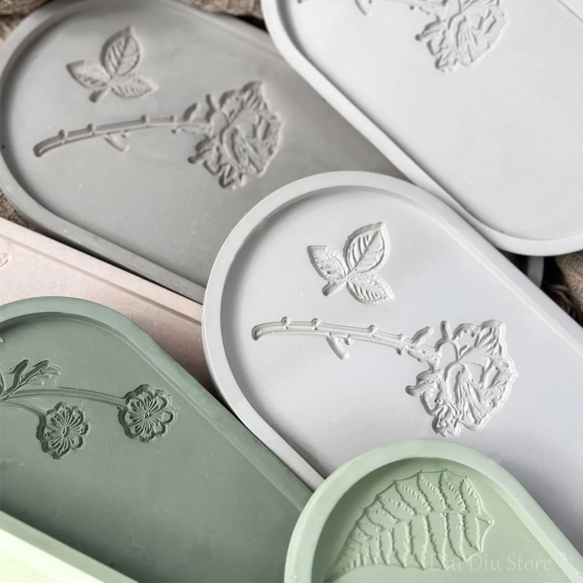 DIY Silicone Tray Mold Coaster Epoxy Resin Silicone Molds Polygon Oval Desktop Storage Tray Cup Mat Mold Handmade Craft Mould