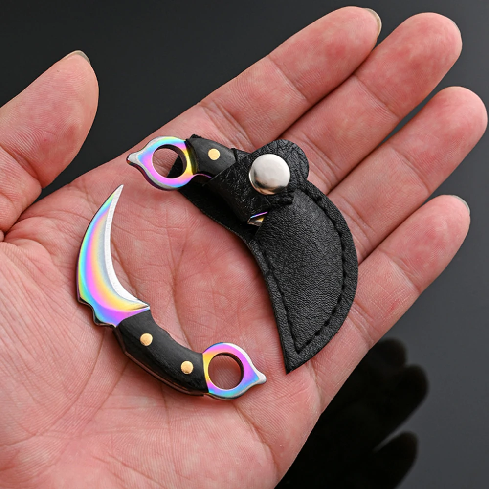 Mini nóż brelok scyzoryk Outdoor Camping taktyczne przetrwanie przenośny nóż obieraczka ostrze stałe Multi narzędzie EDC