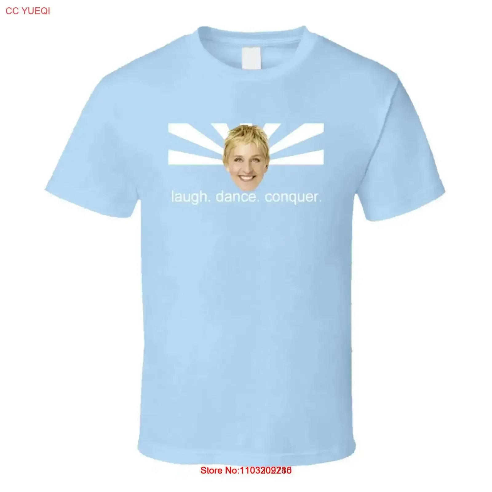 Ellen Degeneres Flag Laugh Dance Conquer T-shirt vintage délavé doux streetwear décontracté légèrement respirant confortable vintage