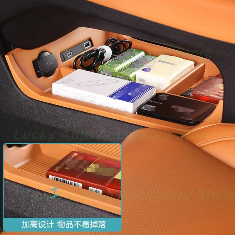 Car Central Console Box for Leapmotor C10 2024 Car Under Central Console Storage Box Stowing TPE Box Interior Accessories