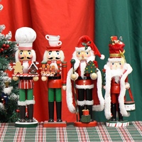 36cm Nutcracker Puppet Christmas Ornaments Desktop Decor Cartoons Walnuts Soldiers Dolls Home Office Decor Figurines Miniatures