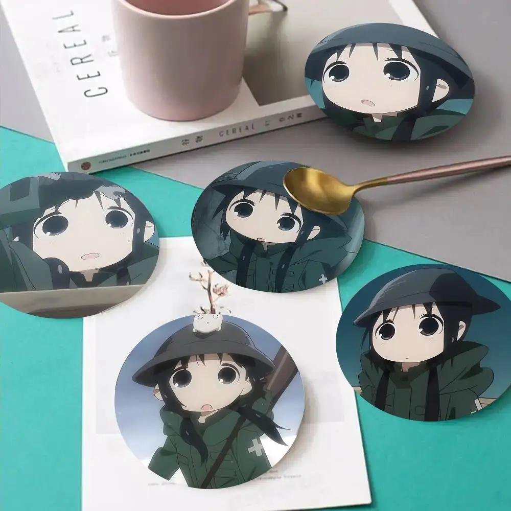 1pc Chito Anime Characters Wooden Coaster Colour Printing Cup Mat Home Desk Decoration Gifts
