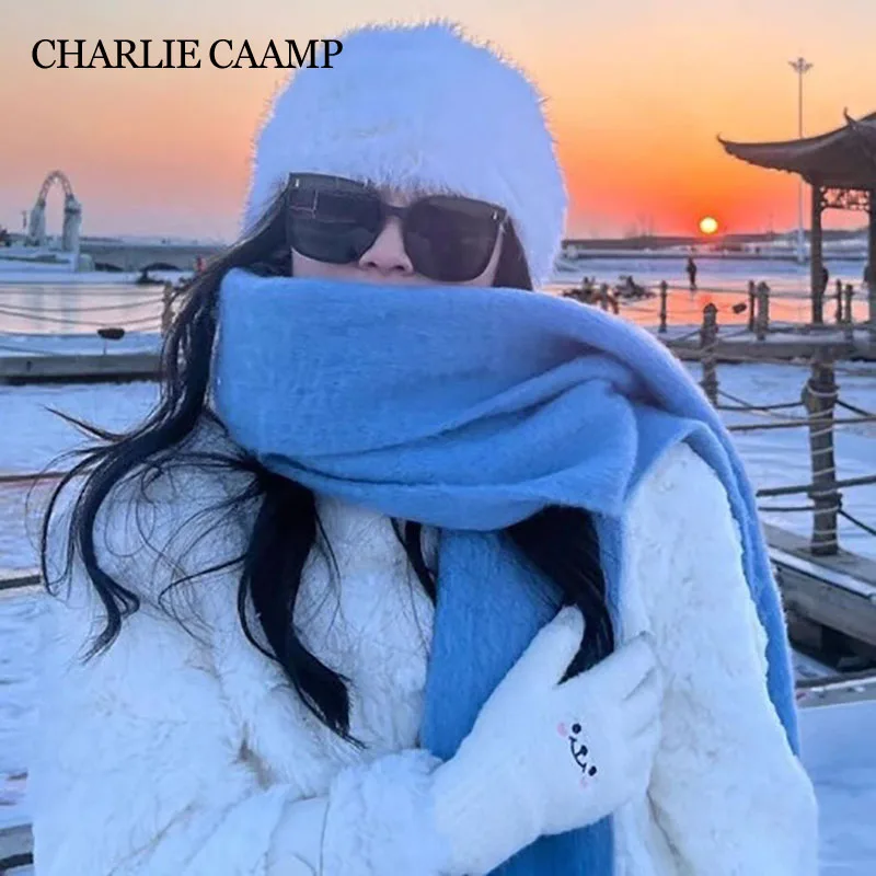 

Winter Scarf For Women Warm Cashmere Scarves Hijab Solid Windproof anti-cold Lady Shawl Wrap Female Pashmina Bandana Head Scarfs