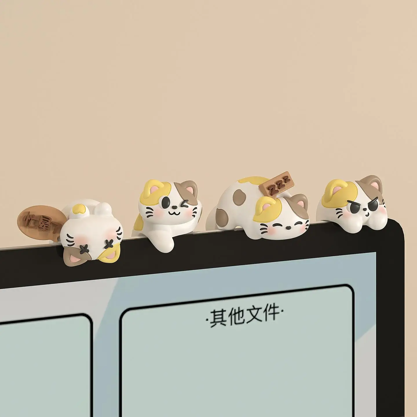 Office Computer Healing Figurine, Central Control Display Pendant Decoration, Working Decoration, Desktop Workstation
