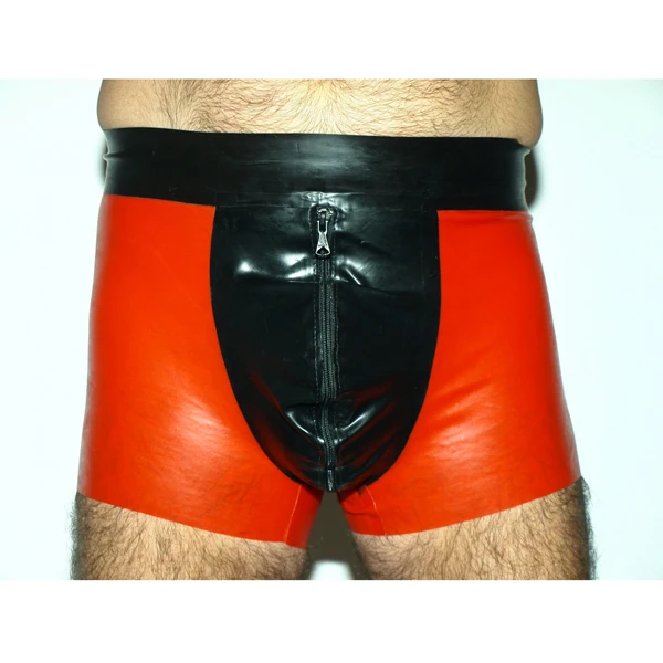 

New Latex 100% Rubber Gummi Orange men's shorts four corners party pool Size XS-XXL 0.4mm