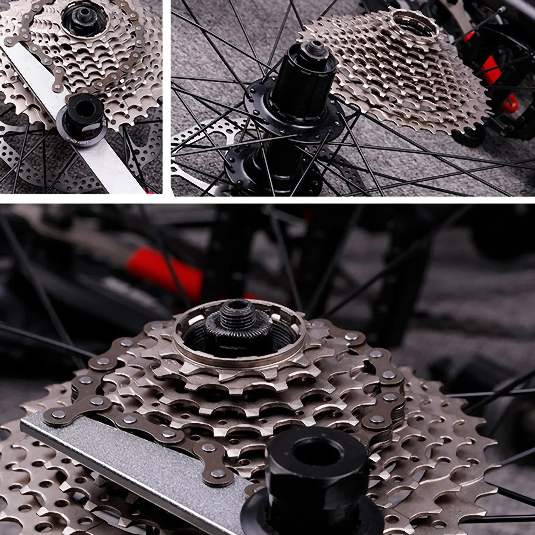 

Bike Cassette Removal Tool with Chain whip and Auxiliary Wrench Bicycle Sprocket Removal Tools Sprocket Remover M