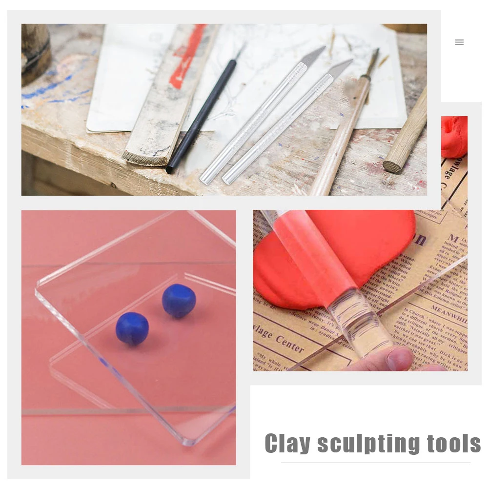 

Clay Sculpting Tools Pottery Trimming Acrylic Stainless Plastic Carving Ceramics Polymer Rollers DIY H made Craft Supplies