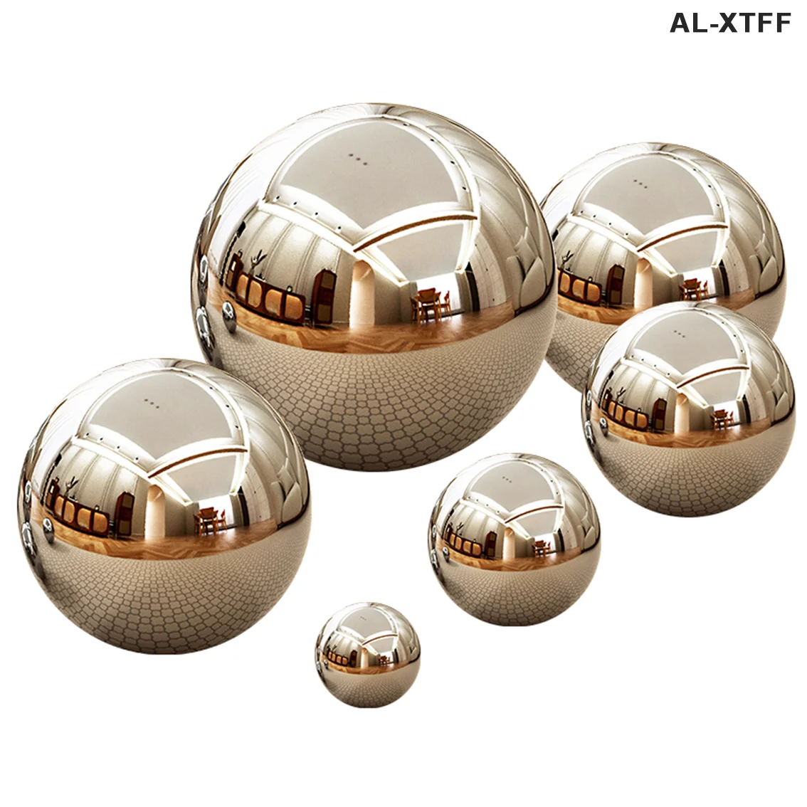 1.2mm Thick 304 Stainless Steel Hollow Mirror Ball Dia19~200mm Christmas Halloween Birthday Wedding Party Decor Sphere Ornament