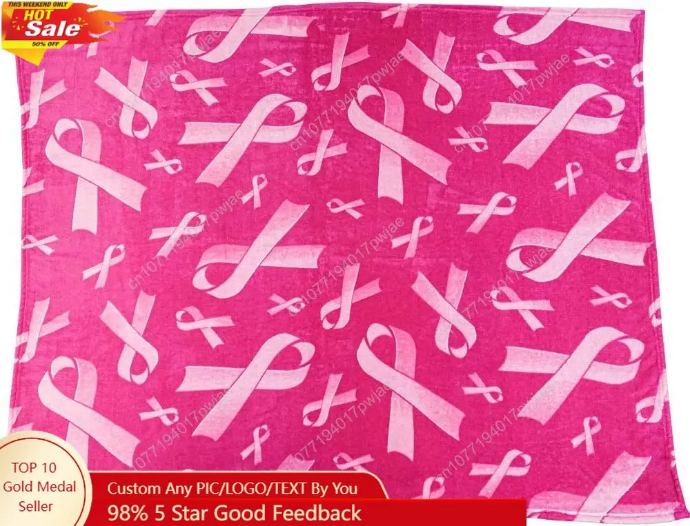 

Pink Ribbon Pink Breast Cancer Awareness Support Super Soft Throw Blanket Throw Blanket for Bedroom Custom blankets