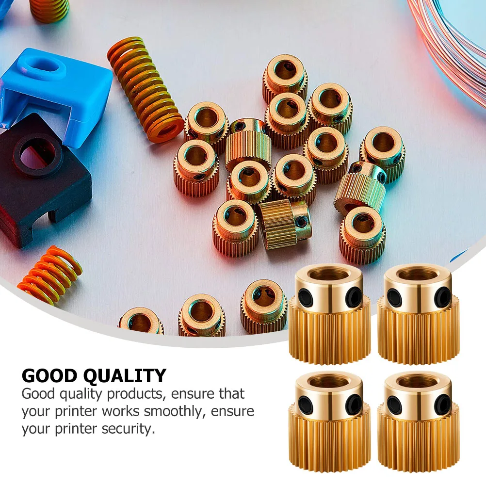 

10 Pcs Gear Brass 3D Printer Extruder Wheel Lightweight Dual Reduction Geared Filament Drive Gear Feeding