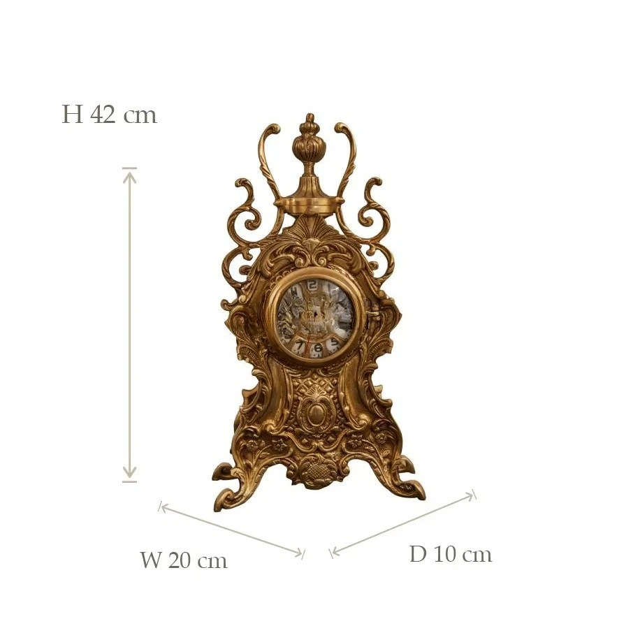 ساعات عباءة رائعة من النحاس العتيق بتصميم ديكور عتيق فاخر، ساعات كلاسيكية مصنوعة يدويًا، ديكور داخلي أنيق