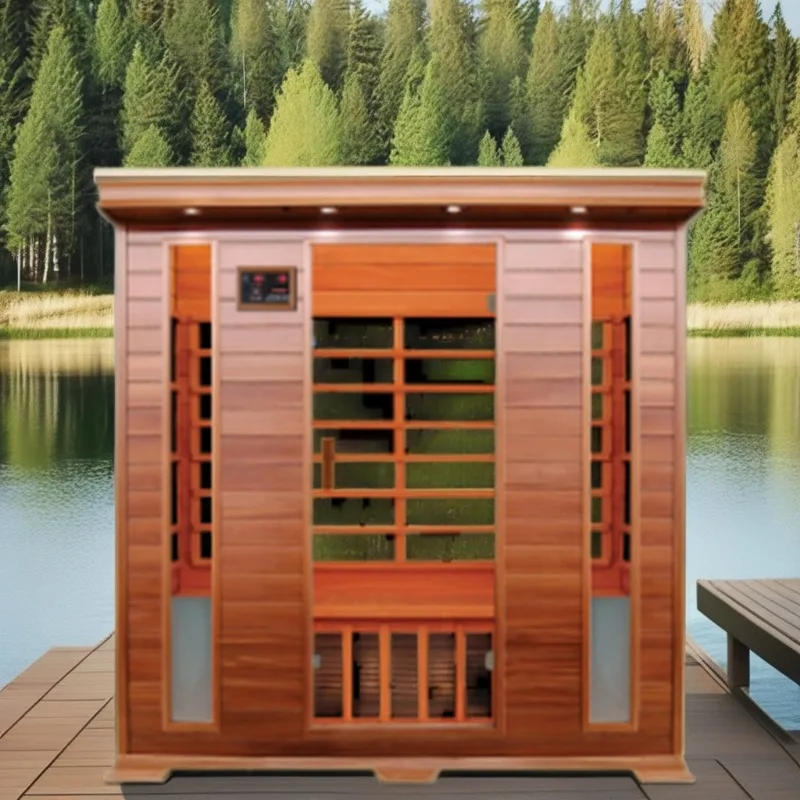 Modern Customize Luxury Finland Outdoor The Most Popular Hemlock 2 Room Outdoor Sauna For Garden