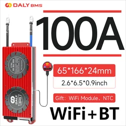 댈리 스마트 BMS 와이파이 리튬 이온 보드 인버터, 에너지 태양광용 블루투스 호환, 3.7V, 4S, 12V, BMS 100A, 13S, 48V