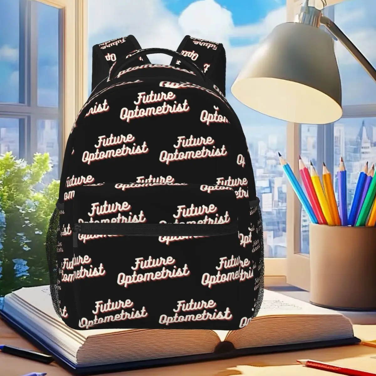 Future Optometrist Backpack Student Boys Girls BookBag Kids School Bag Computer Shoulder Bags for Men Women