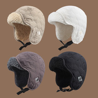 Lamb Wool Warm Lei Feng Hat Winter Men Women Thicken Cycling Windproof Ear Cover Bomber Hats Outdoor Skiing Trooper Cap Earmuffs