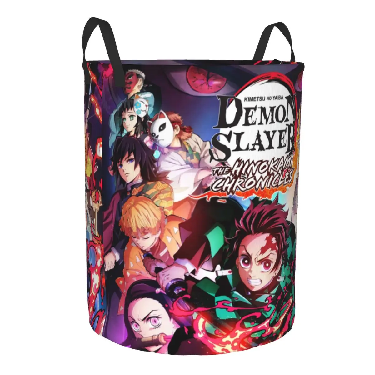 Custom Demons Slayers Laundry Basket Collapsible Anime Manga Kimetsu no Yaiba Clothing Hamper Toys Organizer Storage Bins