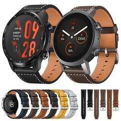 20mm 22mm Leather Watch Strap For TicWatch Pro 3 Ultra E3 E2 S2 Pro X GTW 2021 Smartwatch Band Bracelet Women Men Watches Correa