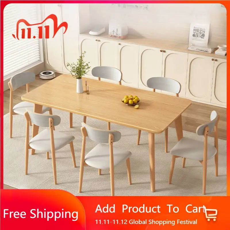 

Villa Oilproof Party Table Study Slip Wooden Modern Restaurant Dining Table Wood Rectangular Children Muebles Unique Furniture