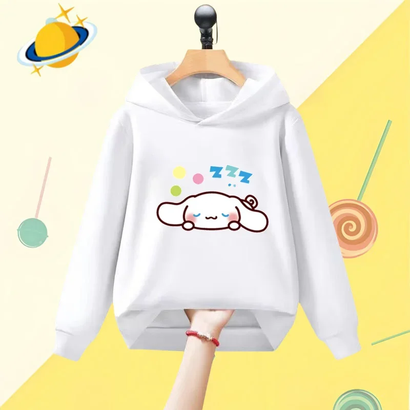 Sanrio Cinnamon Roll anime children's hoodie Cartoon printed Autumn/Winter long sleeve sweatshirt Casual top for boys and girls