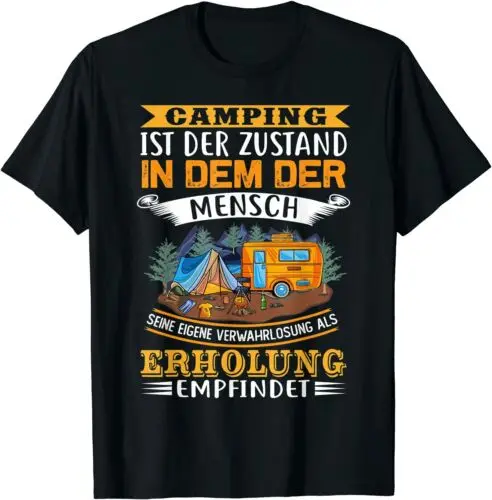 Neu Lustiger Camp Spruch - Cooles Camping Premium Geschenk T-Shirt Größe S-3XL