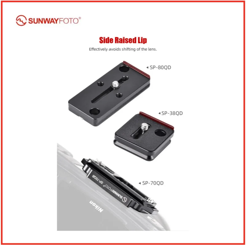 SUNWAYFOTO Arca Swiss Quick Release Plate Camera QR Plate with QD Sling Mount SP-80QD