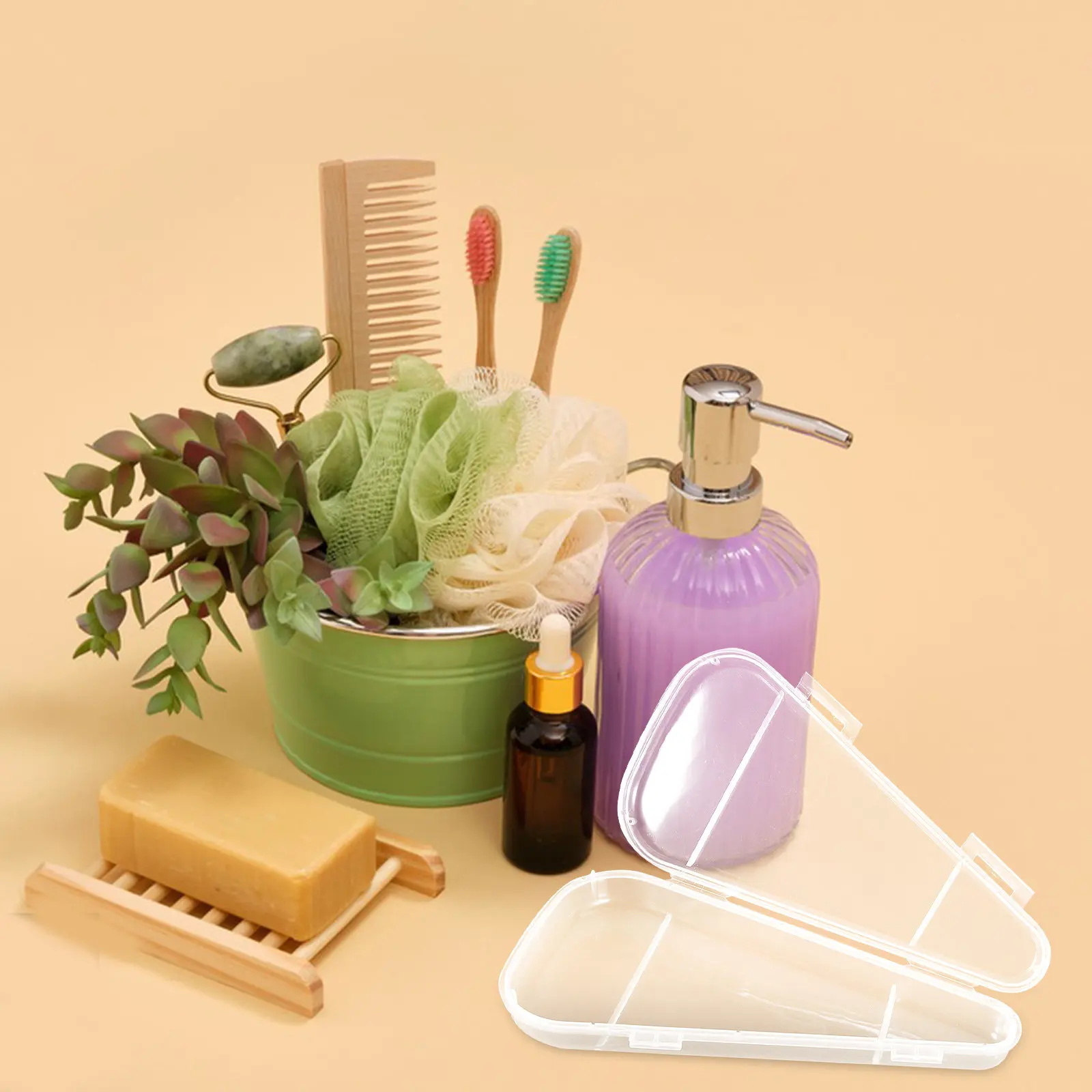 5Pcs Clear PP Storage Box Multi Functional Toothbrush Container Toothpick Holder Baby Tooth Treasure Chest Portable Travel