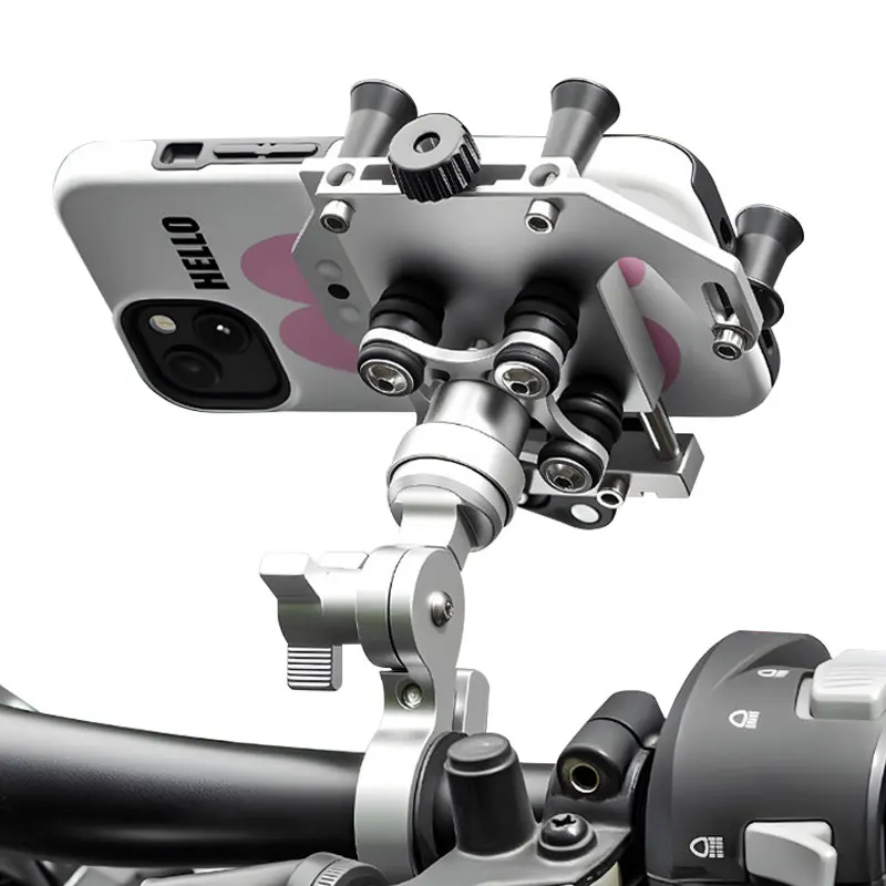 Alloy Motorcycle Mobile Stand High Quality with Shock Absorbers Motorcycle Phone Holder Bike Motorbike Navigation Bracket