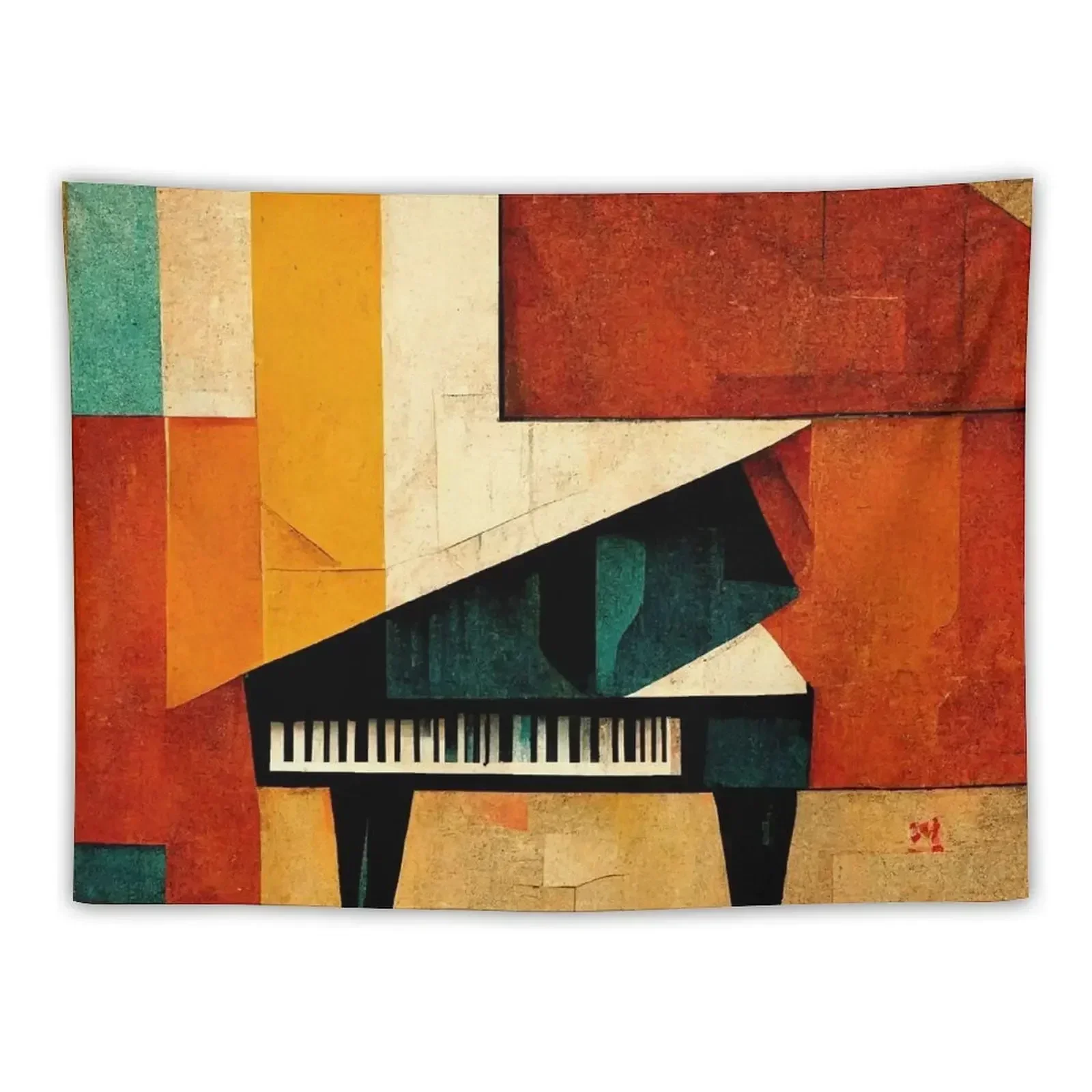 

Cubism style Abstract Grand Piano Print Tapestry Decorations For Room Christmas Decoration Tapestry