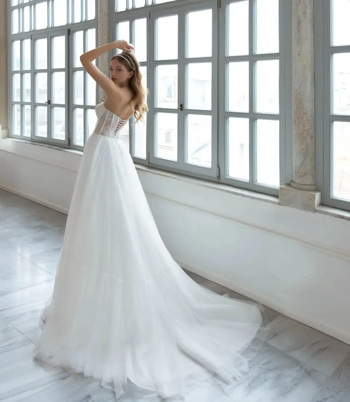 Eleganti abiti da sposa Peals Tulle Sweetheart senza spalline pieghe A-line abito di fidanzamento Festival Party Cocktail Prom Abito da sposa