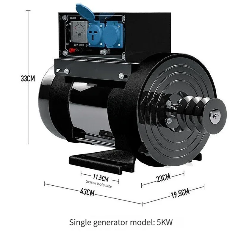 Petit groupe électrogène diesel monophasé en cuivre, climatisation domestique, réfrigérateur, Jane, 5KW