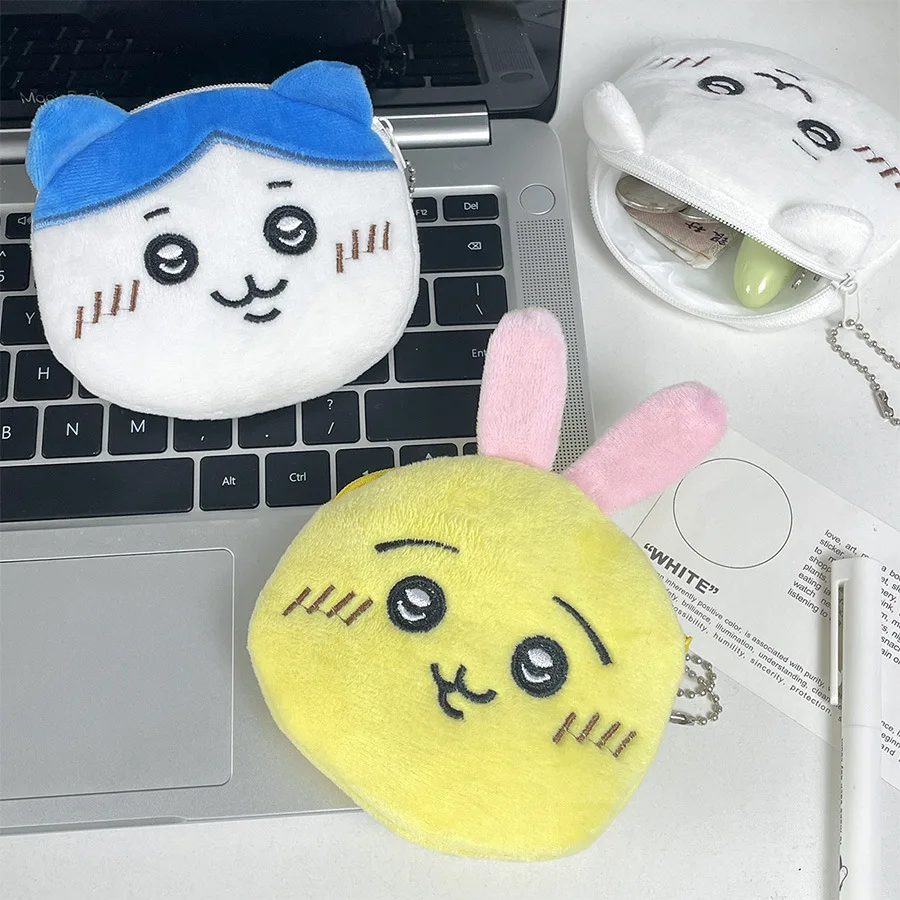 New Kawaii Chiikawa Hachiware Usagi Plush Coin Purse Anime Cute Beauty Wallet Doll Keychain Pendant Accessories Girls Gifts