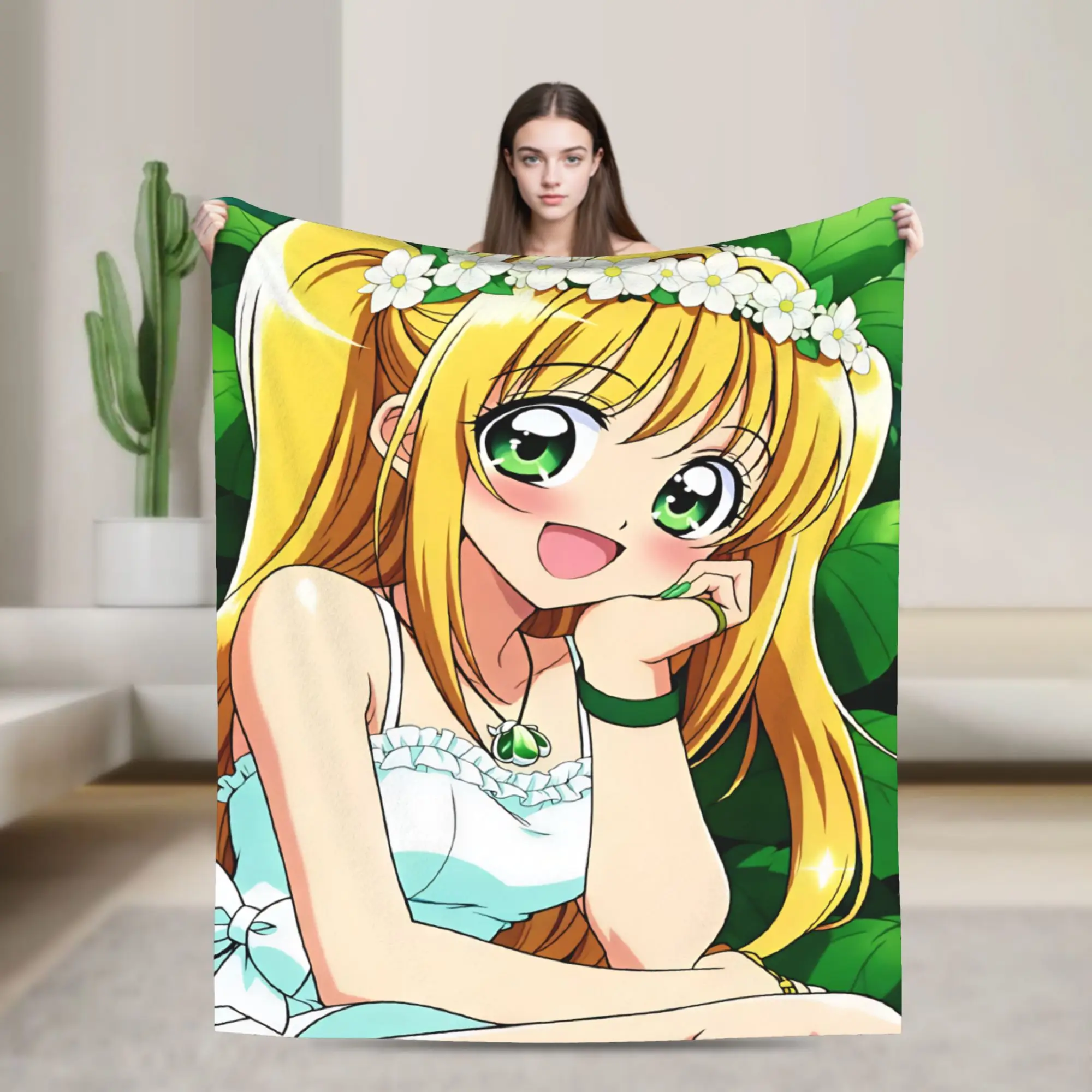 M-Mermaid Melody Pichi Pichi PitchS Flannel Blanket Super Throw Blanket for Home Decor Travel Aesthetic Bedspread Sofa Bed Cover