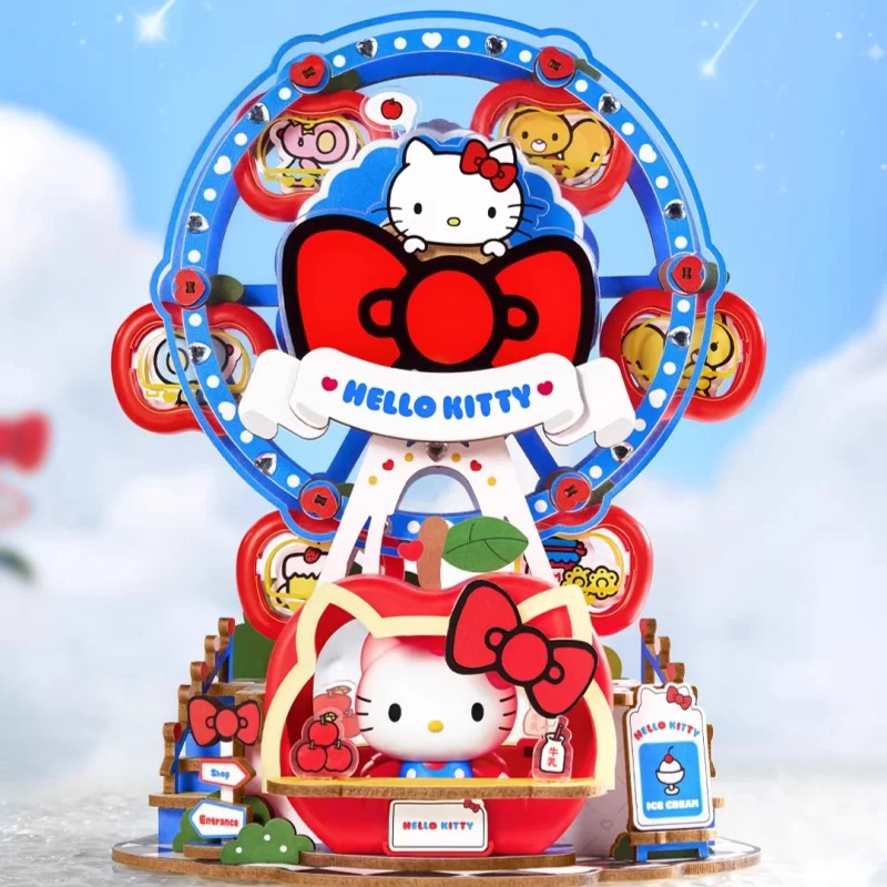 

Sanrio Assembles Building Blocks Hello Kitty My Melody Music Box Model Desktop Collection Ornaments Toys Birthday Gift