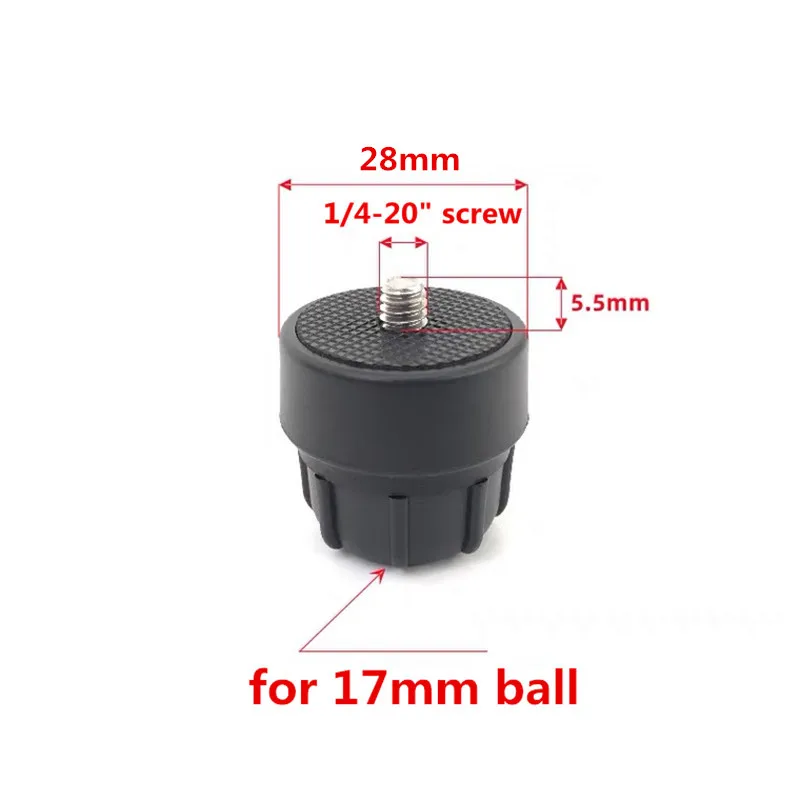 Adaptateur de vis de caméra 1/4 à angle mort rond de 17mm, adapté au support de téléphone, tablette, installation de support en direct