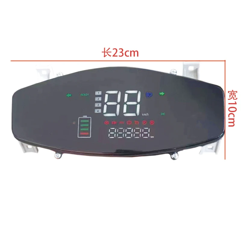910 Electric Motorcycle Instrument Assembly, 48V/60V/72V Universal LED Speedometer Display for E-Bikes