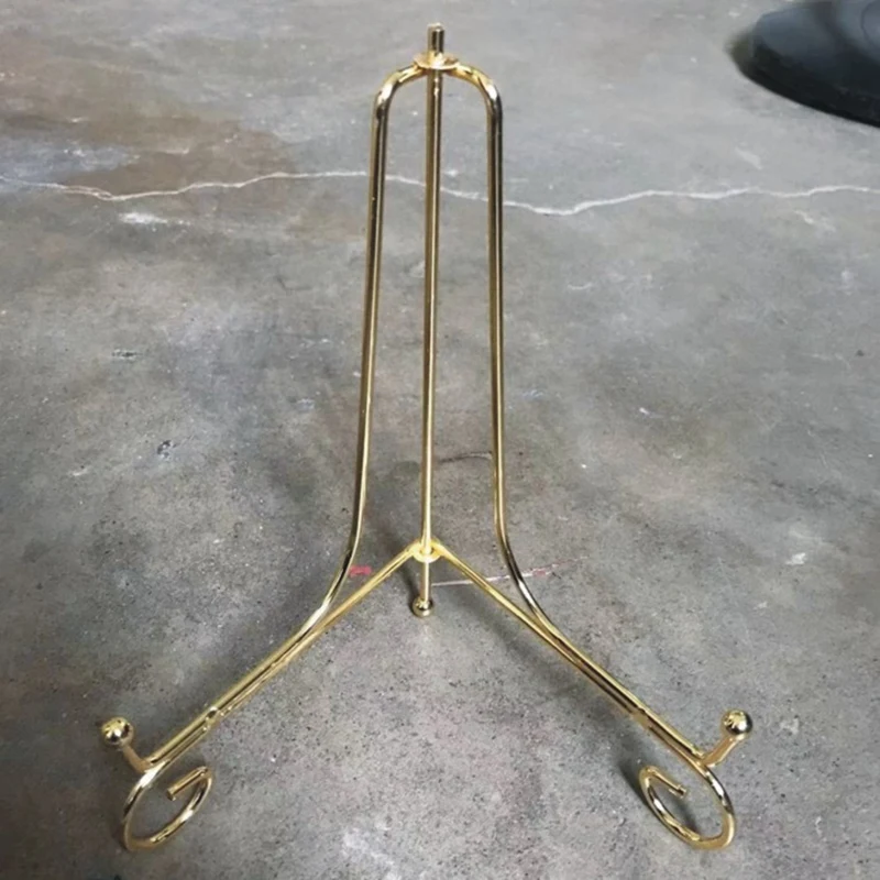 ゴールドディスプレイスタンドクラフトブラケットブックホルダー写真台座ボウル皿フレーム画像プレートラックイーゼル収納装飾