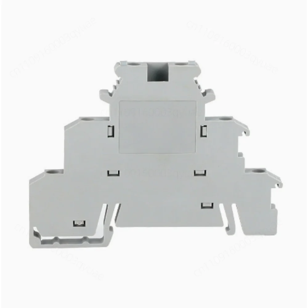 50Pcs DIN Rail Terminal Block DIKD 1.5, 1.5mm² 3-Tier Screw Clamp for C45/DZ47 Breakers & Industrial Control Cabinet