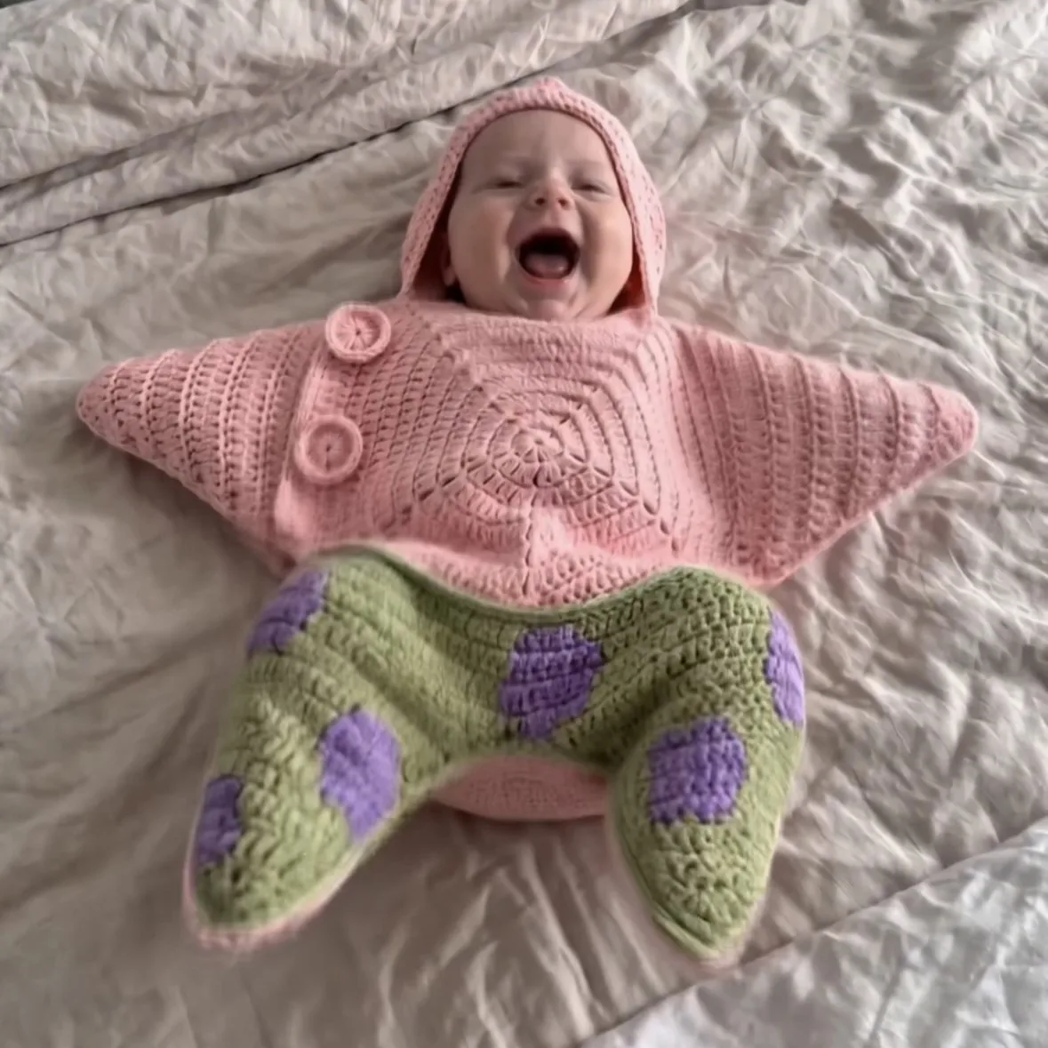 Star Baby Cute Cartoon Rompers Hand Crocheted Yarn Knitted Starfish Jumpsuit Baby Clothes 2026 Spring Autumn New