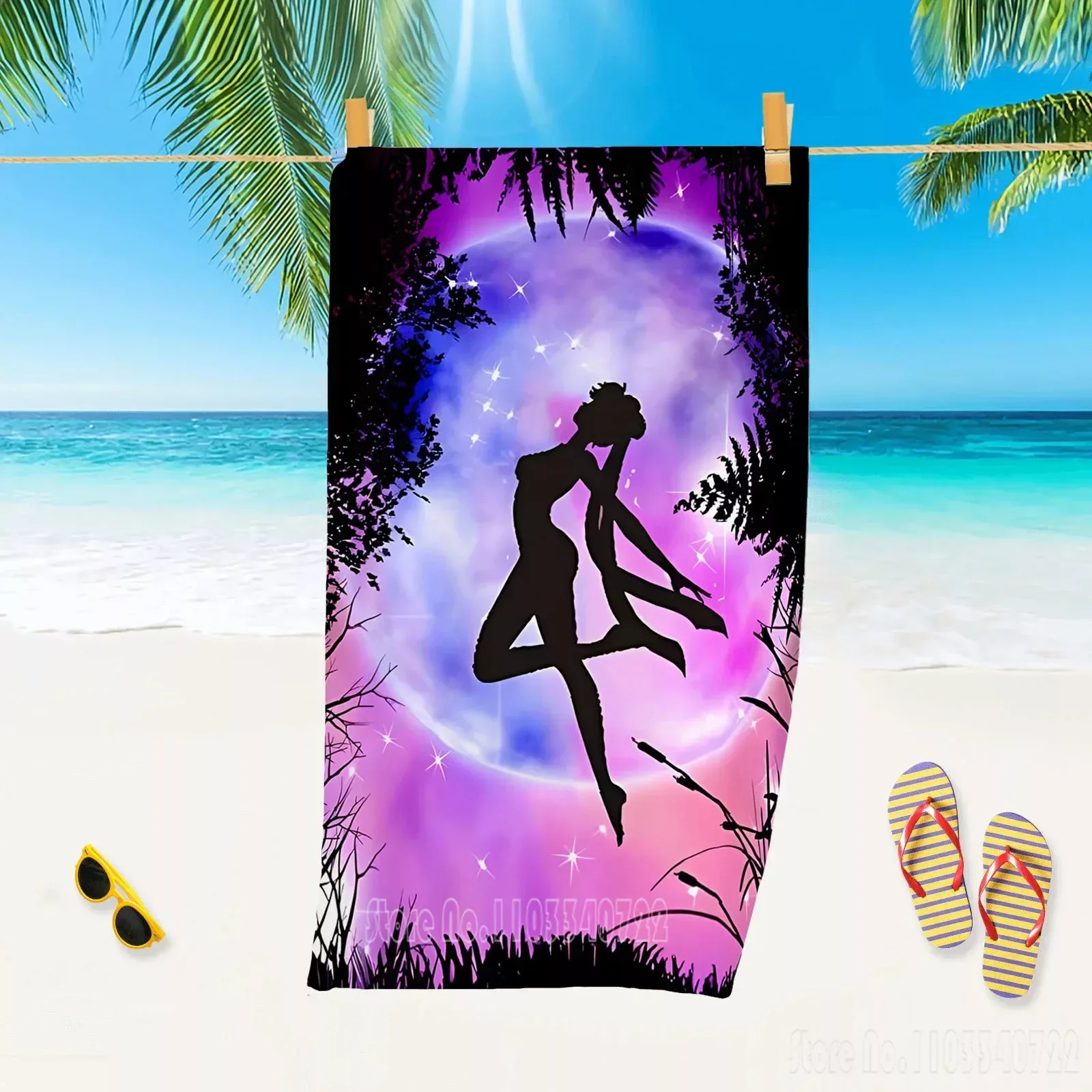 

Sailor Moon Princess Pretty Girl Bath Towels Microfiber Beach Swimming Towel Decor for Adults Kids Gift 75x150cm