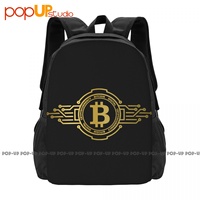 Bitcoin Crypto Currency Traders Gold Coin Backpack Large Capacity Gym Schoolbag Sports Style Clothes Backpacks