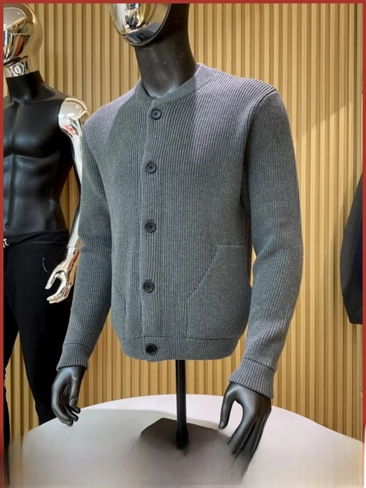 

Waed Heavyweight Cotton High Twist 3D Knitted Casual Autumn Winter Men's American Retro Sailor Open Cardigan Jaet Trendy