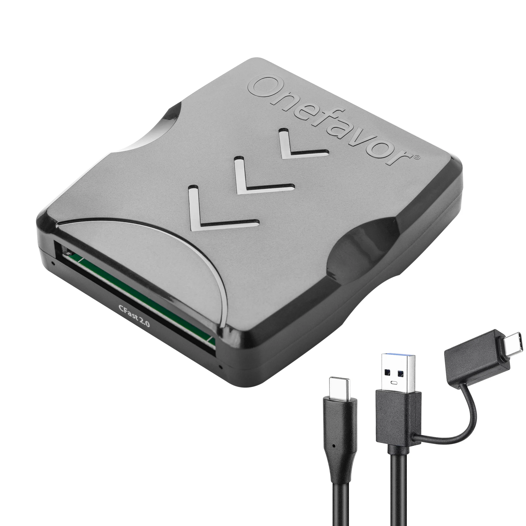 قارئ بطاقات Onefavor CFast USB3.0 قارئ بطاقات عالي السرعة واجهة من النوع c لبطاقة DSLR CFast