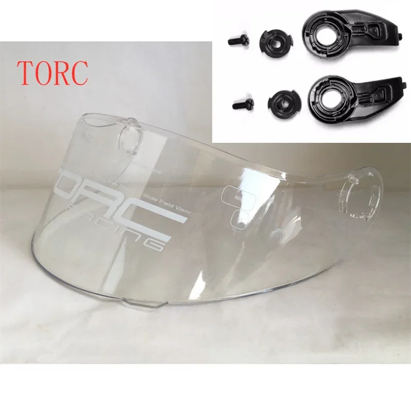 TORC peel-off helmet lens TORC T271 base/lens Transparent anti-fog silver-plated black-plated Aurora red